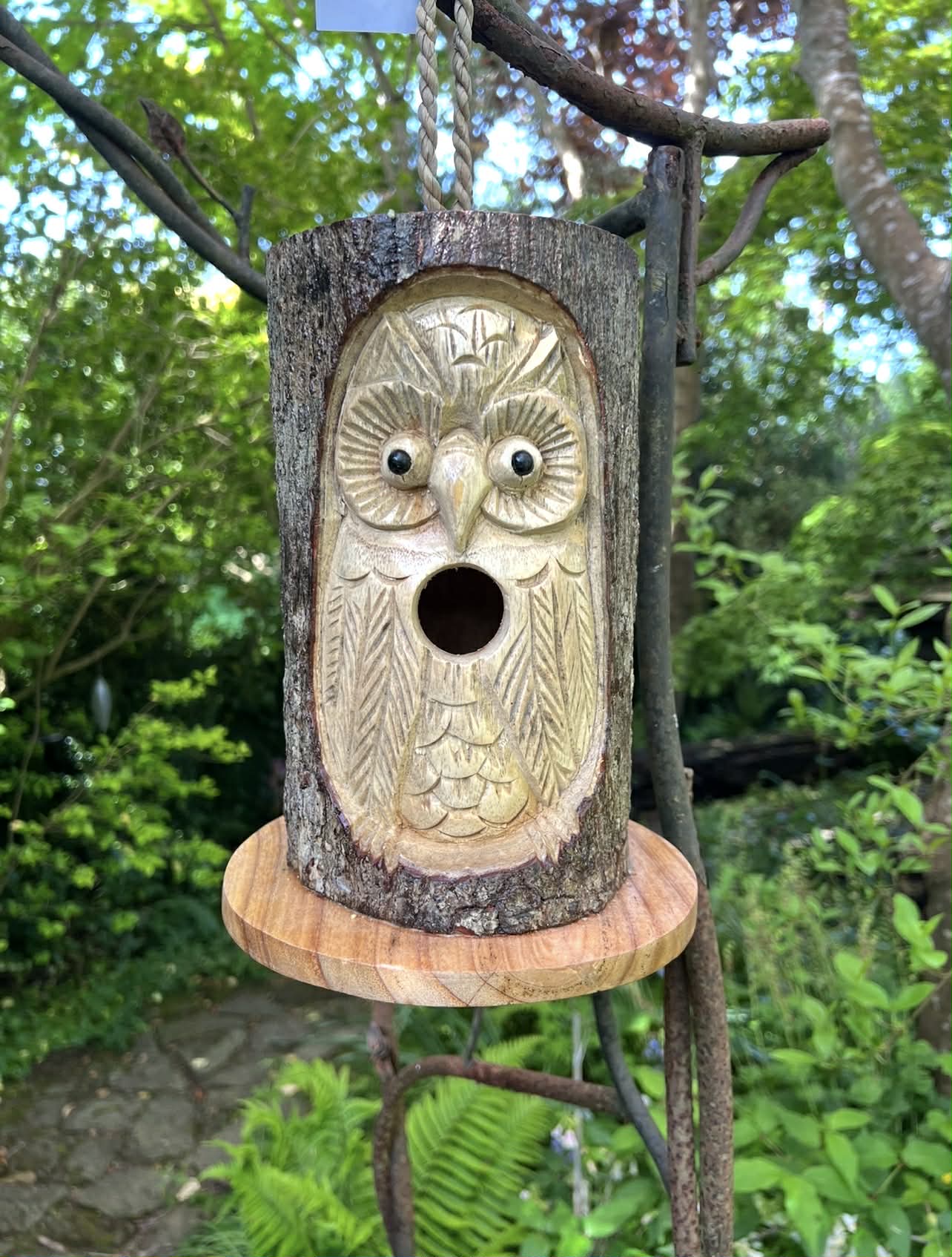 Pine Wood Owl Bird House